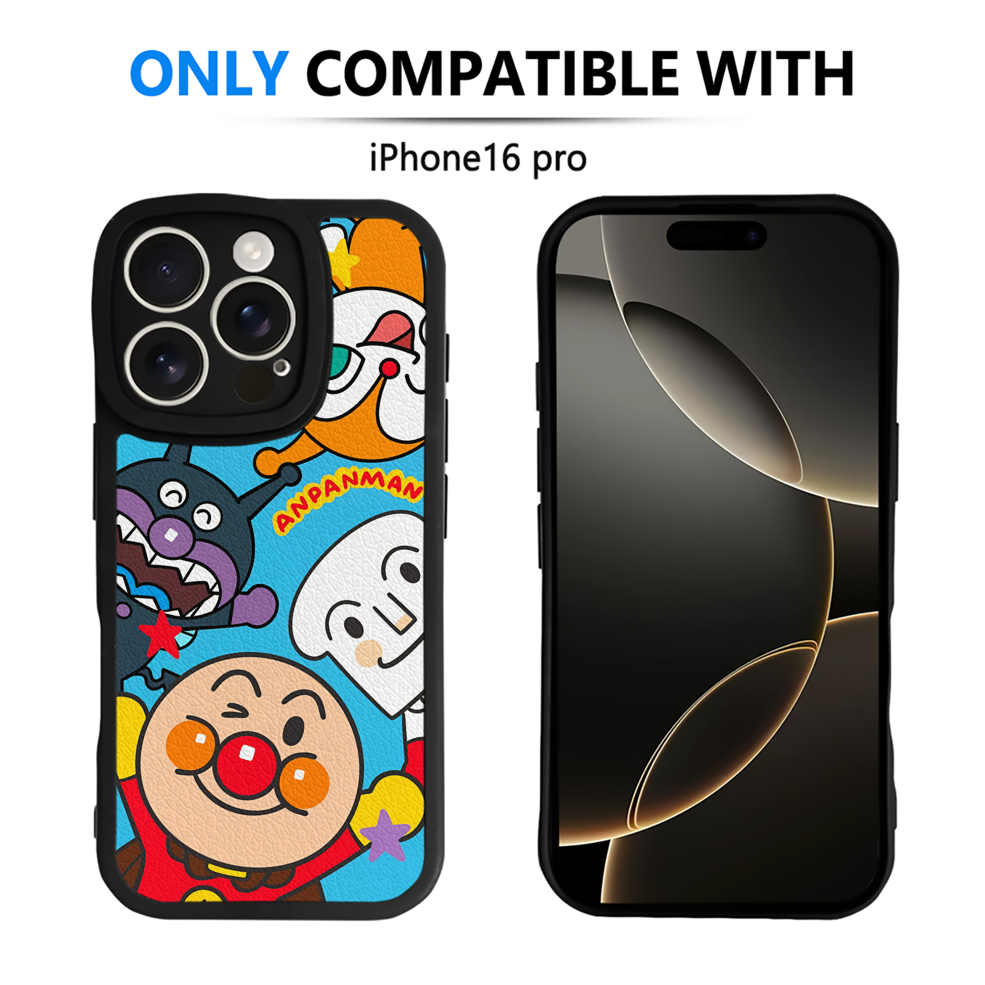 （画像用） アンパンマン Anpanman 【iPhone 16シリーズ対応】シリコンスマホケース（レザー調） 材質：シリコン